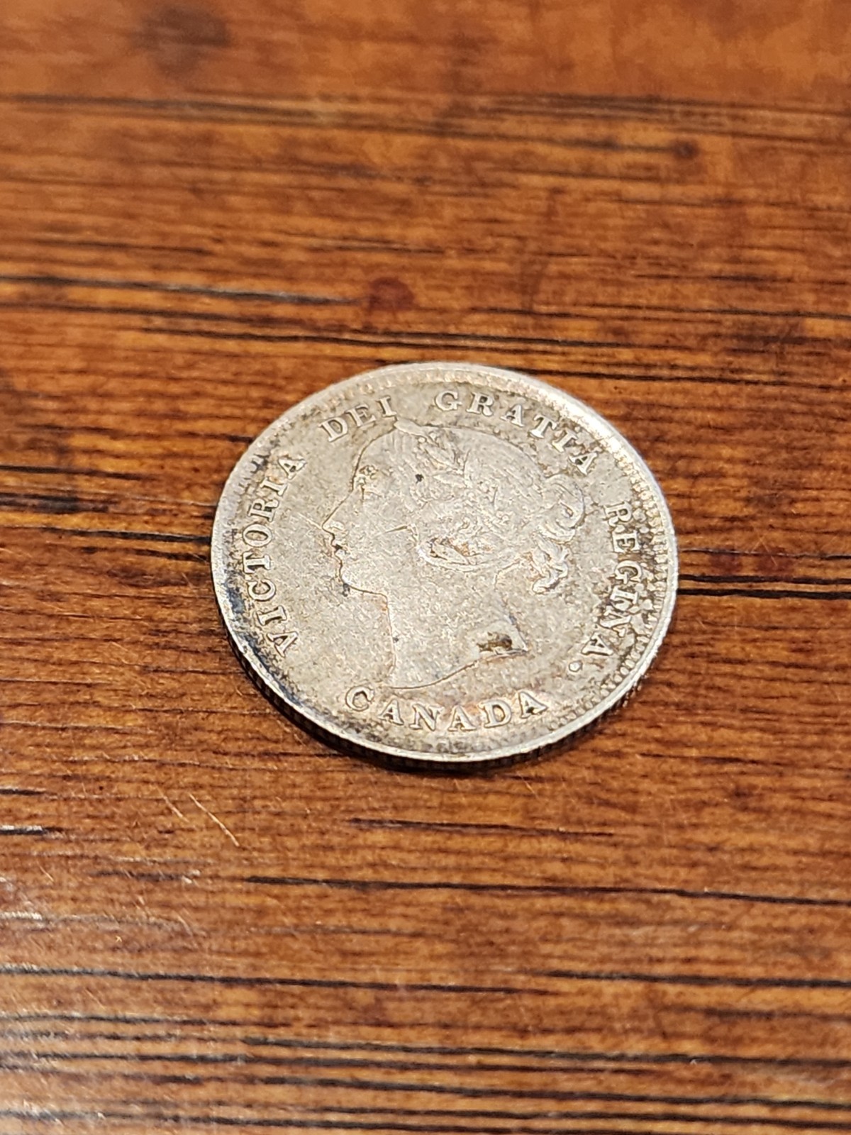 1896 Canada 5 Cents Silver Coin