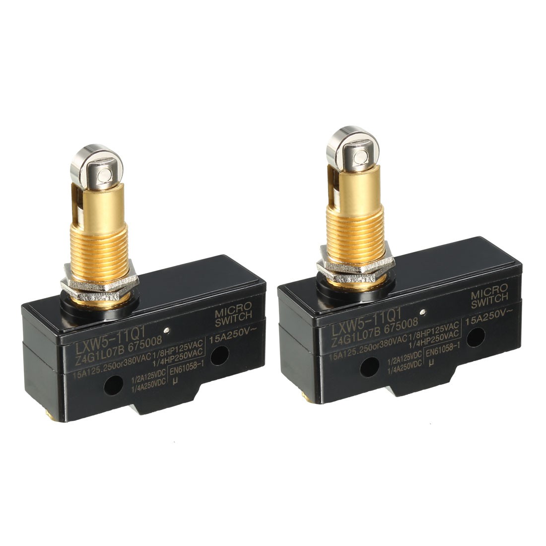 2 PCS LXW5-11Q1 1NO 1NC Panel Mount Roller Plunger Micro Limit Switches