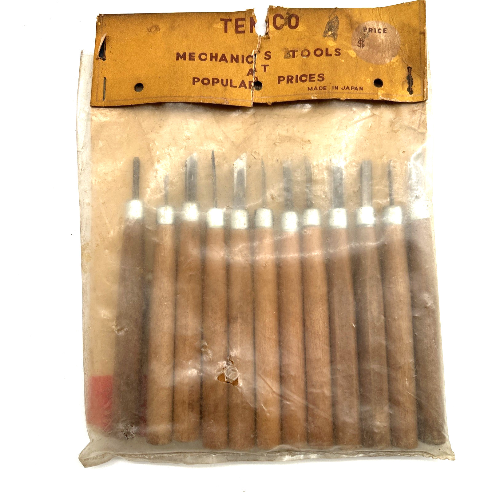 Temco Vintage Wood Carving Hand Detail Tool Set Of 12 Chisels Gouges Japan