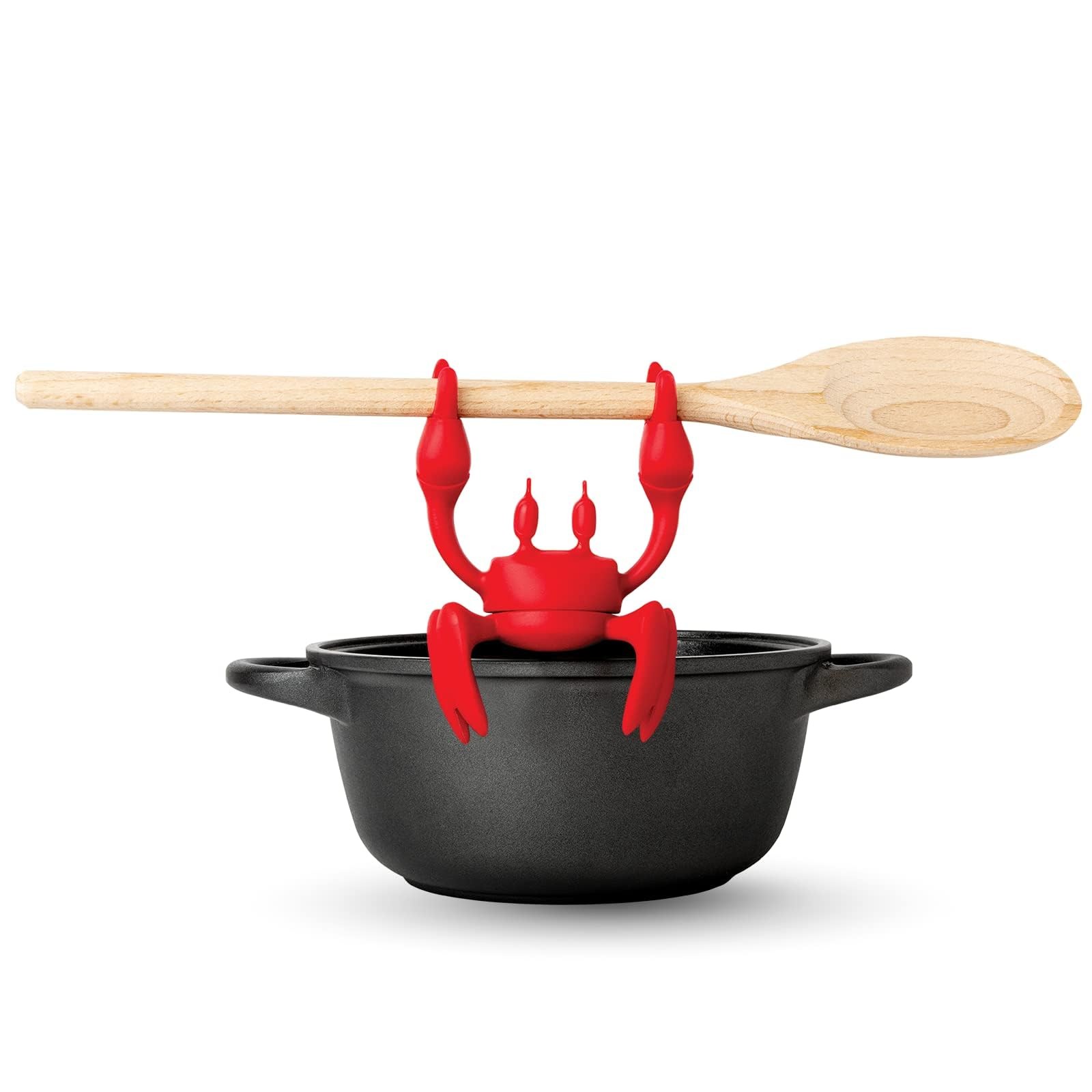OTOTO Red The Crab Silicone Utensil Rest - Kitchen Gifts, One Size,