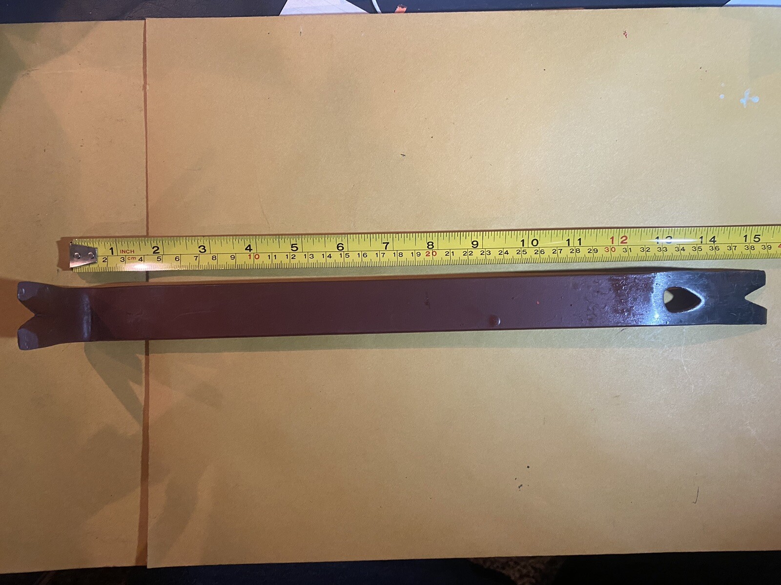 15” Nail Puller Pry Bar Wrecking Bar 1-1/8” W, 1/4” Thick Double End New