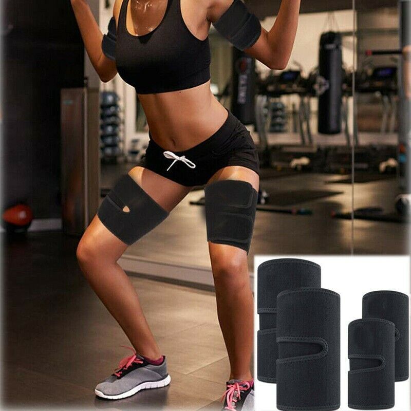 2pc Adjustable Leg Support Brace Thigh High Compression Sleeve Socks Pain Relief