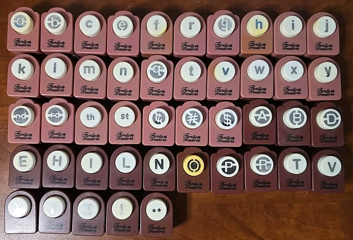 Family Treasures Alphabet & Punctuation Punch set (45) Lower & Upper Case