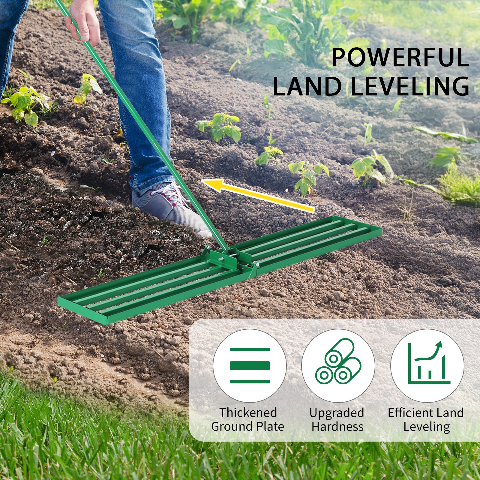 36*9.8*75inch Lawn Leveling Rake