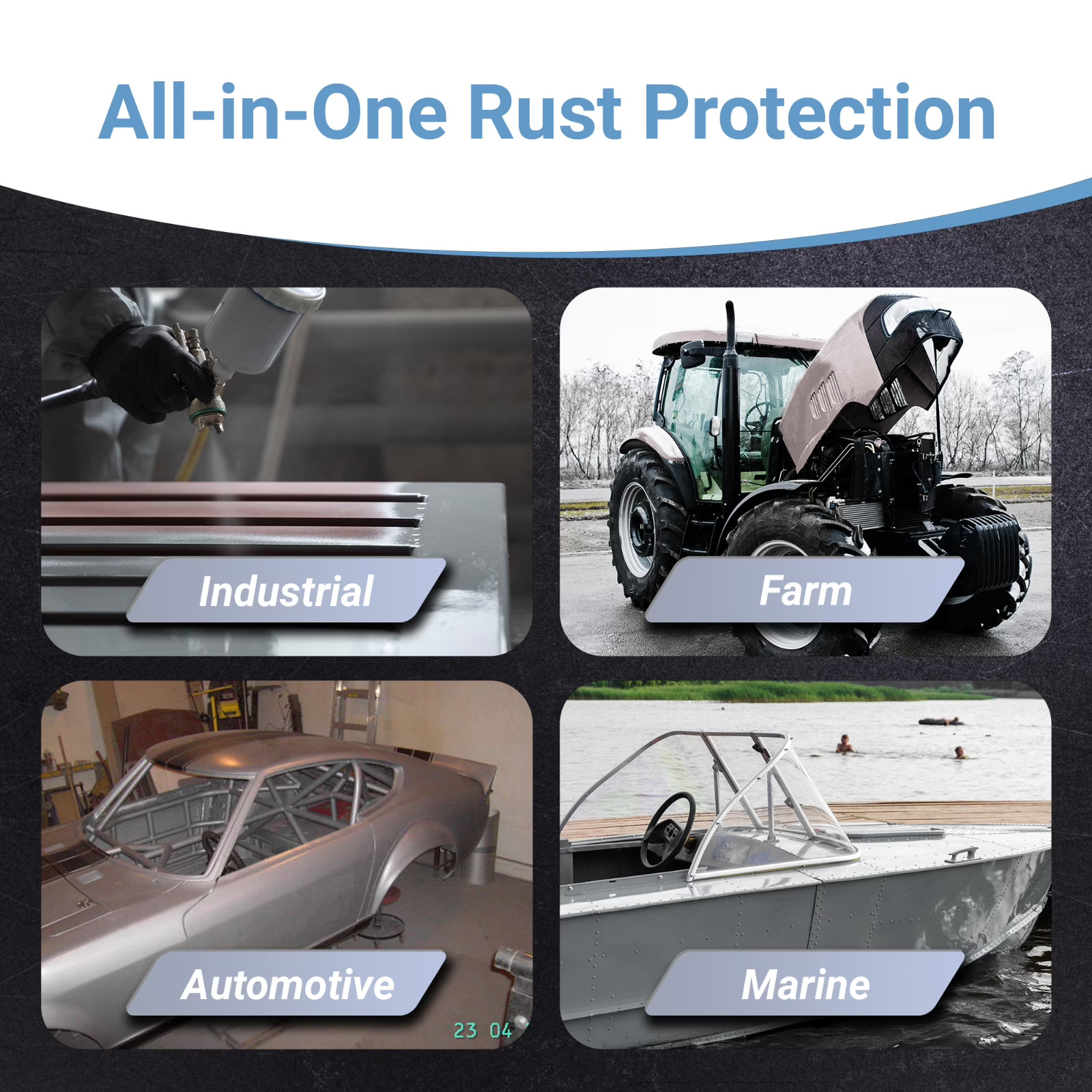 Rust Bullet Automotive - Metallic Gray - Quart - Rust Inhibitor & Protective Coa