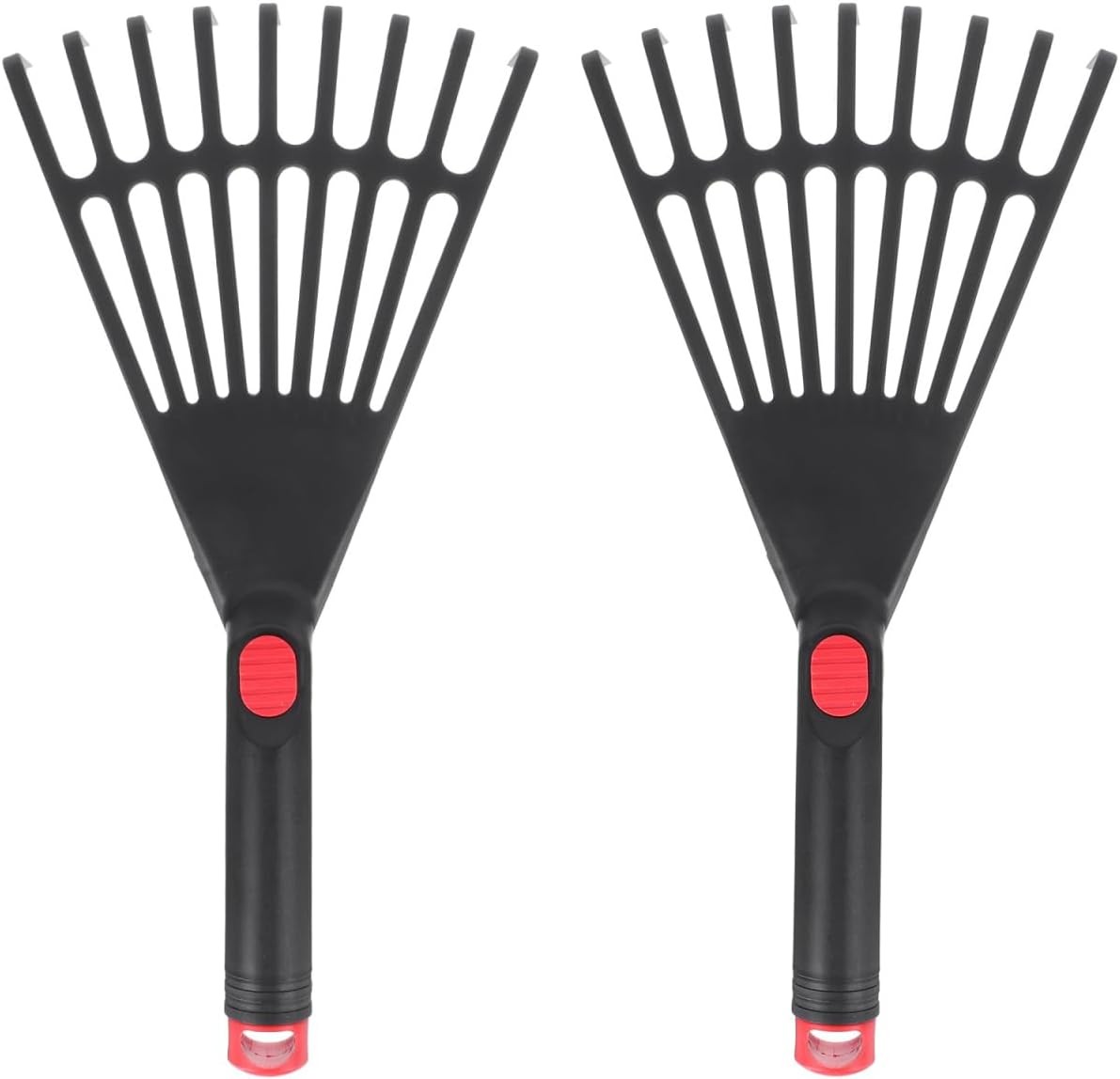 2pcs Plastic Leaf Rake with Short Handle Yard Garden Rake for Lawns, Grass,