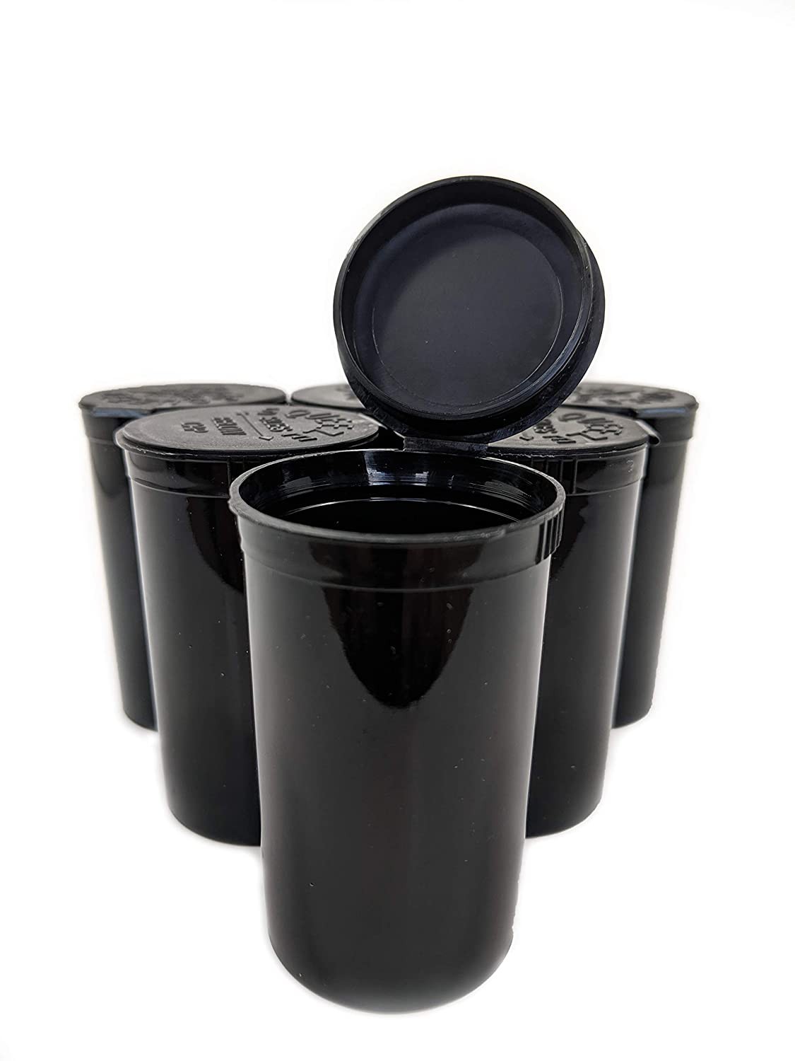 Case of 225 Bottles - Black Obsidian 19 Dram Pop Top Bottles