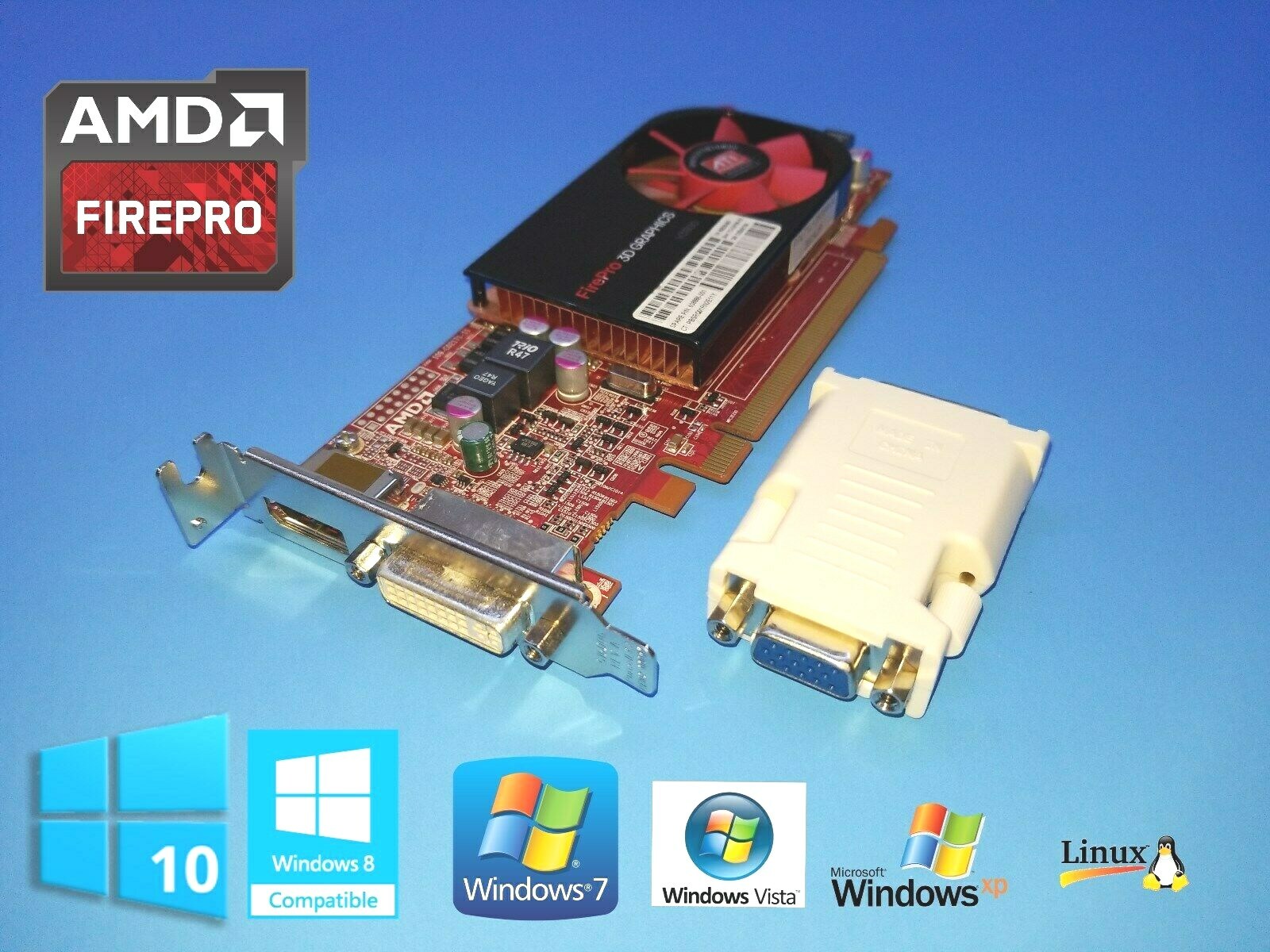 Dell Optiplex SFF Inspiron SLIM Half-Height Low-Profile Dual Monitor Video Card