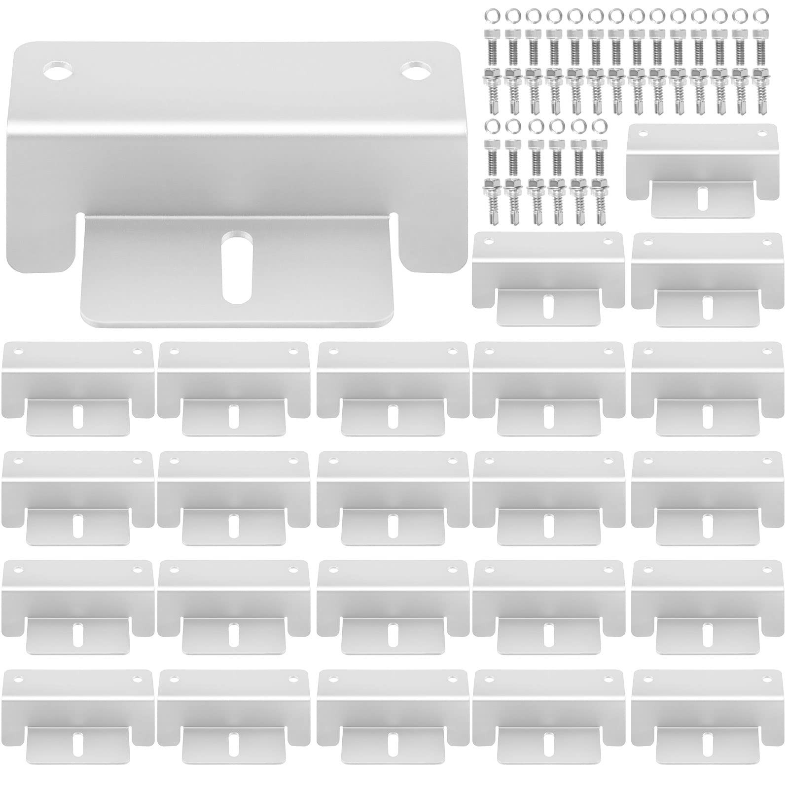 MOUYAT Set of 24 Solar Panel Mounting Bracket, Aluminum Alloy Panel Z Bracket...