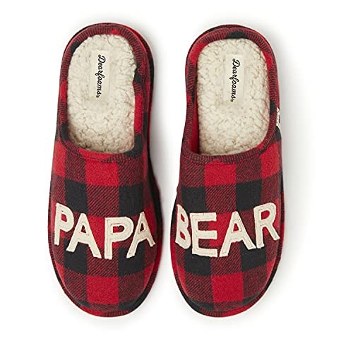 Men's Papa Bear Slipper Medium Buffalo Plaid