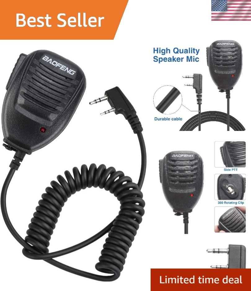 BF-S112 Black Two-Way Radio Speaker - Auxiliary Mic for Clear Communication