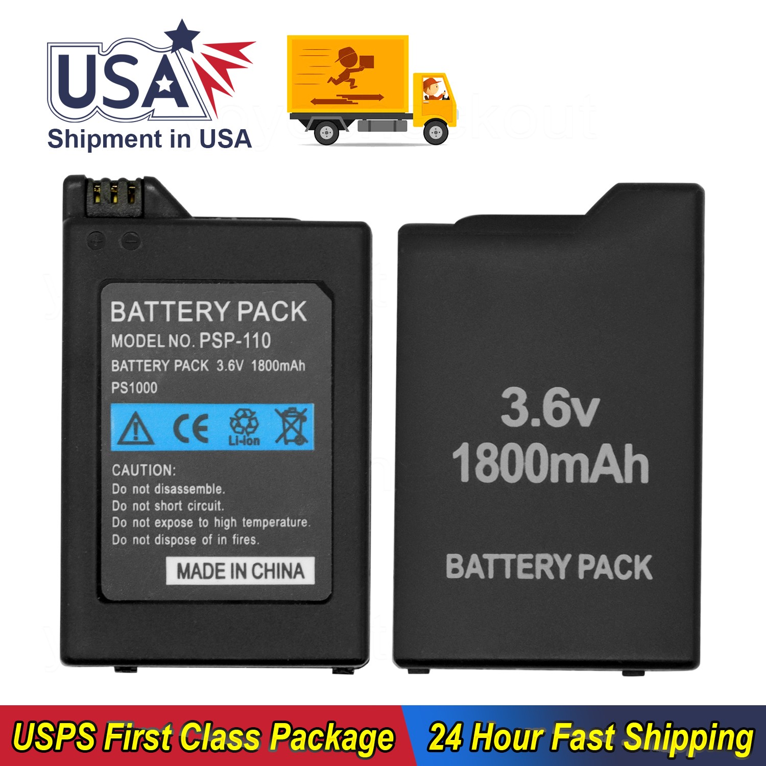 1800mAh Battery PSP-110 PSP-1001 For Sony PSP-1001 PSP-1002 PSP-1003 PSP-1004