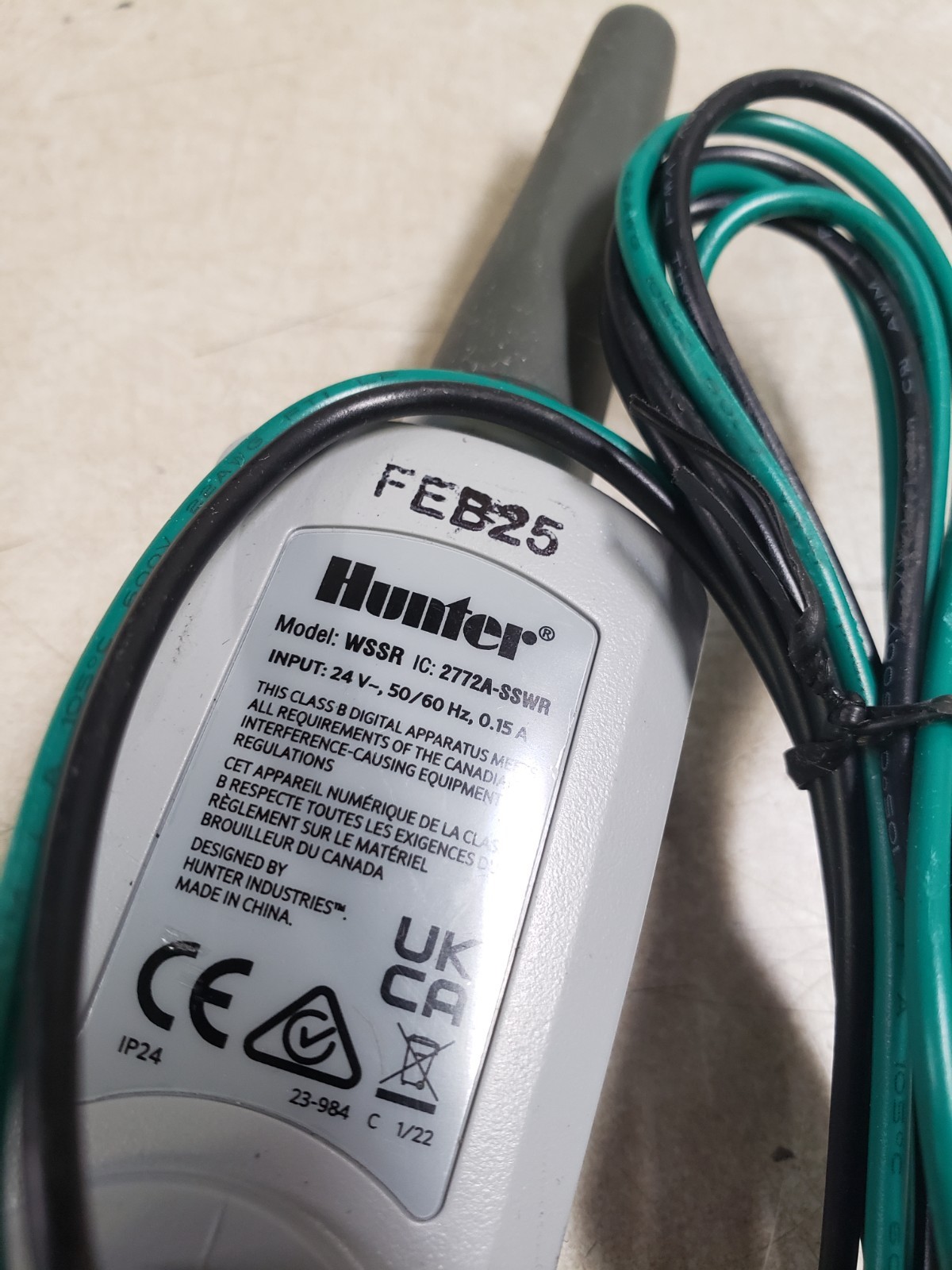 Hunter SOLAR SYNC Rain and Freeze Receiver WSSR