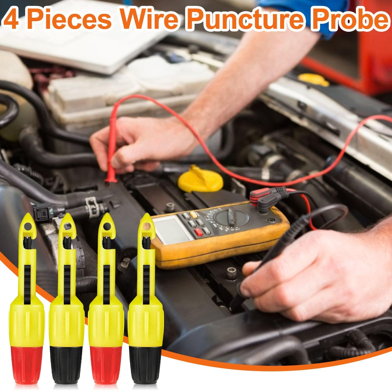 4Pcs Wire Piercing Probe, Insulation Piercing Clip Set Wire Piercing Tool for Mu