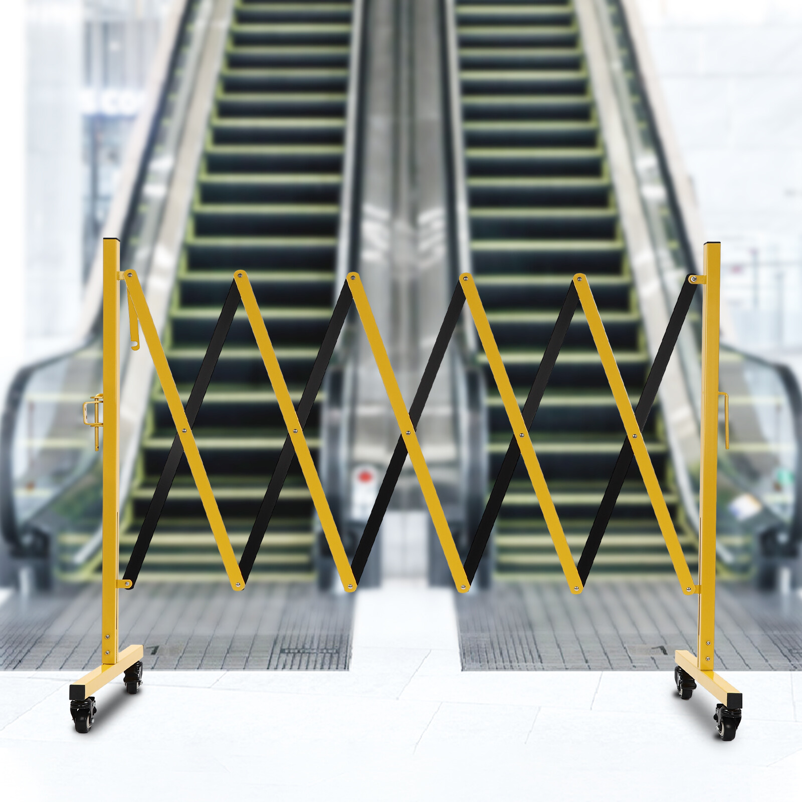 3.2m Metal Expandable Guard Folding Mobile Safety Barrier Portable Barricade