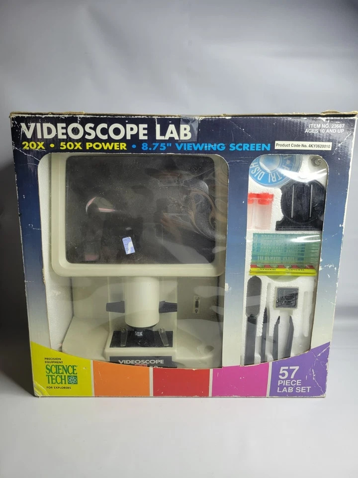 Vintage Videoscope Lab Set Science Tech Toy White New In Damaged Box