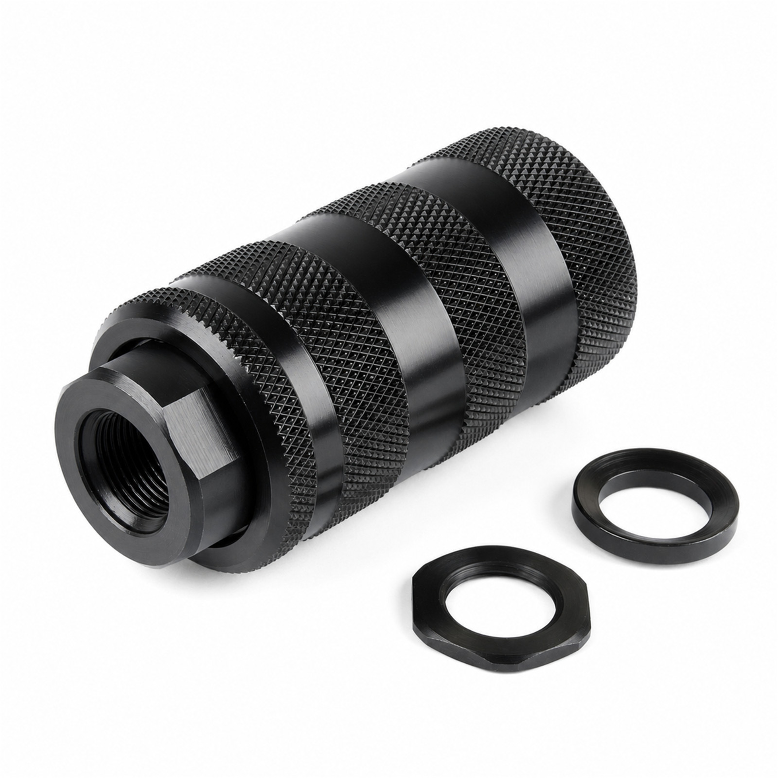 STEEL Muzzle Brake 1/2x28 for 22LR/.223/556+ 13/16-16 TPI Sound Sleeve Forwarder