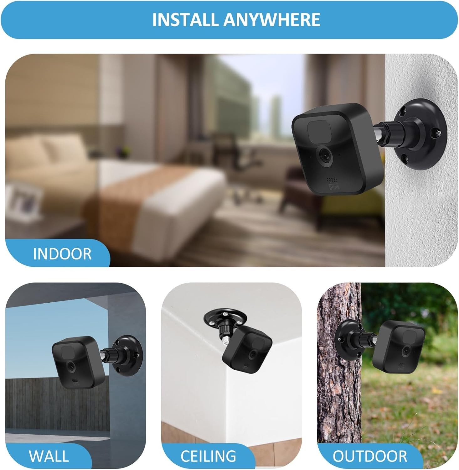3X Blink XT/2 In/Outdoor Camera Wall Mount Bracket Protective Adjustable Holder