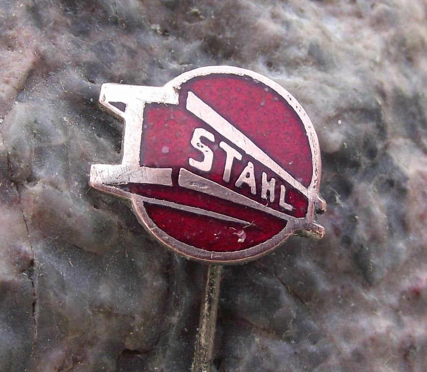 Antique Stahl German Steel Firm Company Engineering Girder Germany Pin Badge