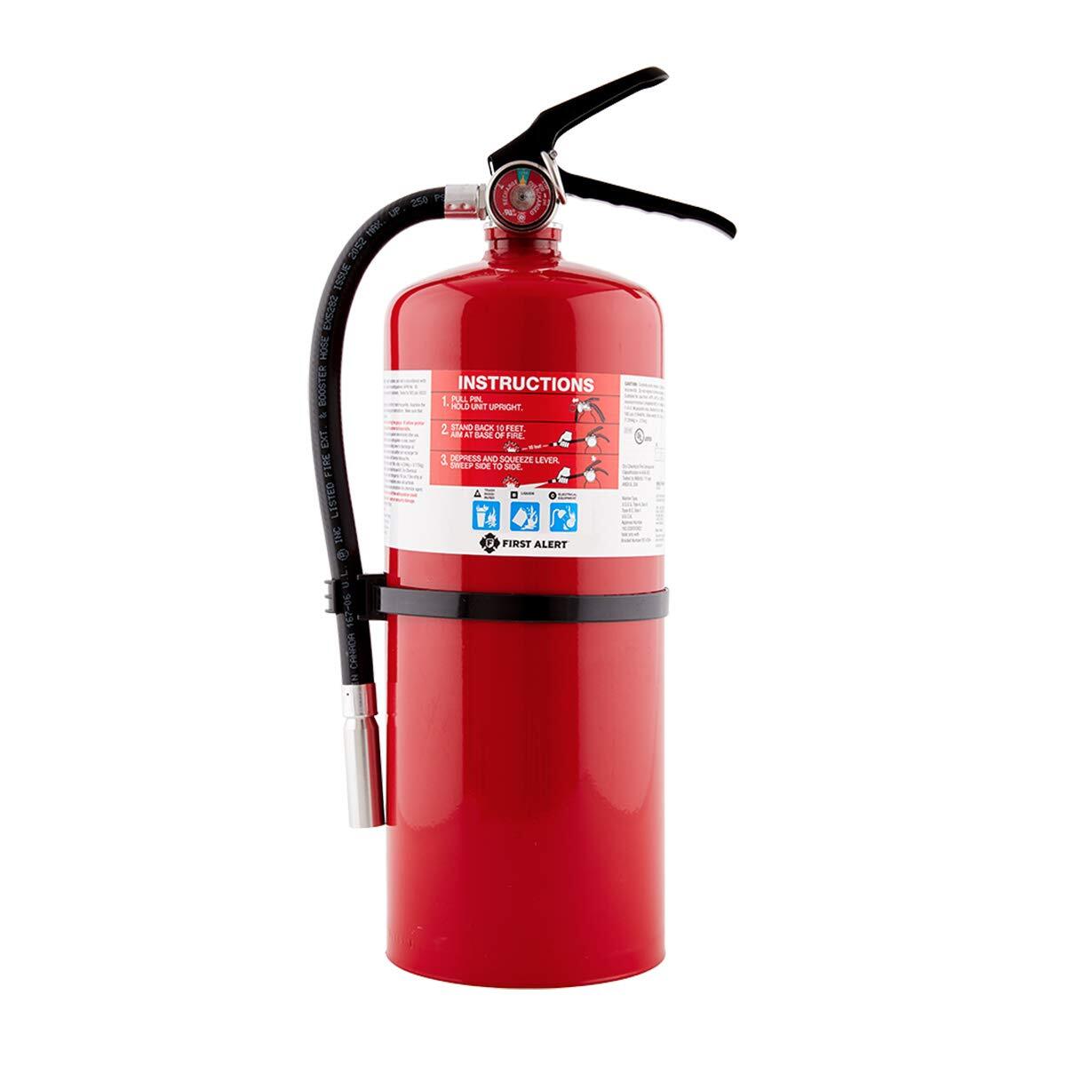 First Alert PRO10 Rechargeable Commercial Fire Extinguisher, UL rated 4-A:60-B:C