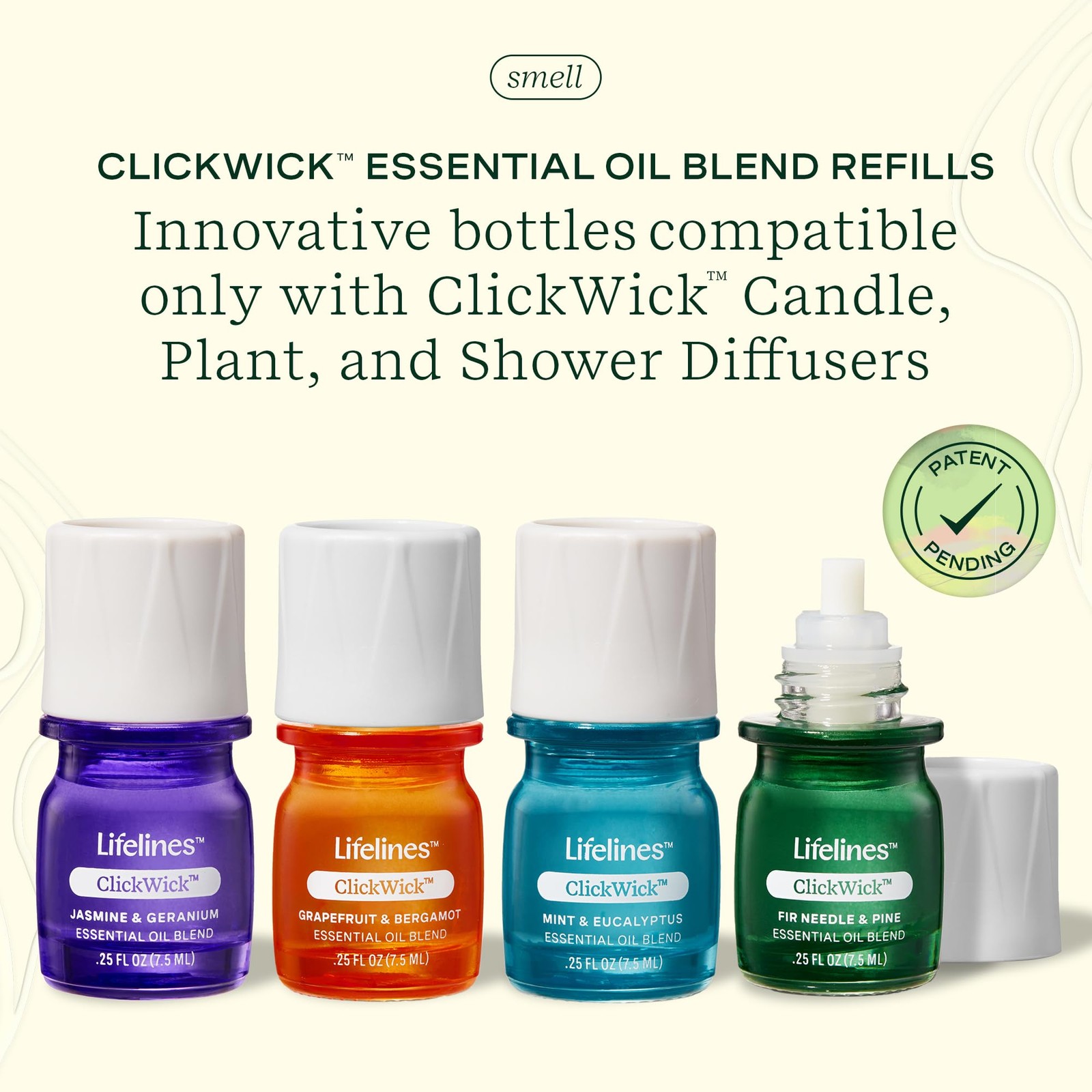 ClickWick Essential Oil Blends for Diffusers, 4-Pack Discovery Set - Essentia...