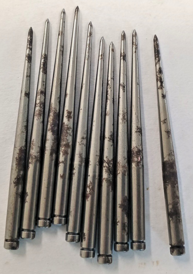 Points For Pocket Scriber 10 PC 2 7/8 OAL has rust