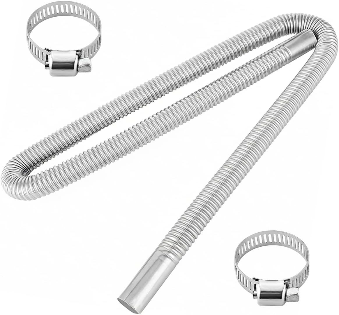 47.2 Inches Stainless Steel Exhaust Hose, 1" ID Generator Exhausts Extension Kit