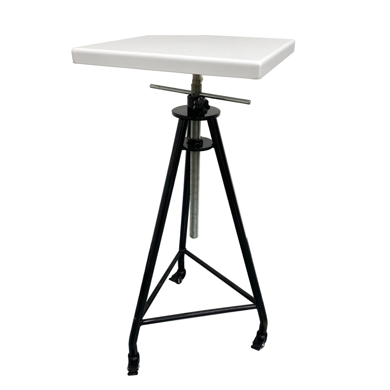 White Sculpture Turntable Rotatable Working Lifting Display Table Stand 15*15in