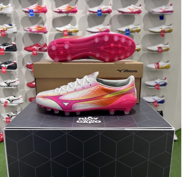 Mizuno Alpha III Elite AG Soccer Cleats Football Shoes Red Pink P1GA266364
