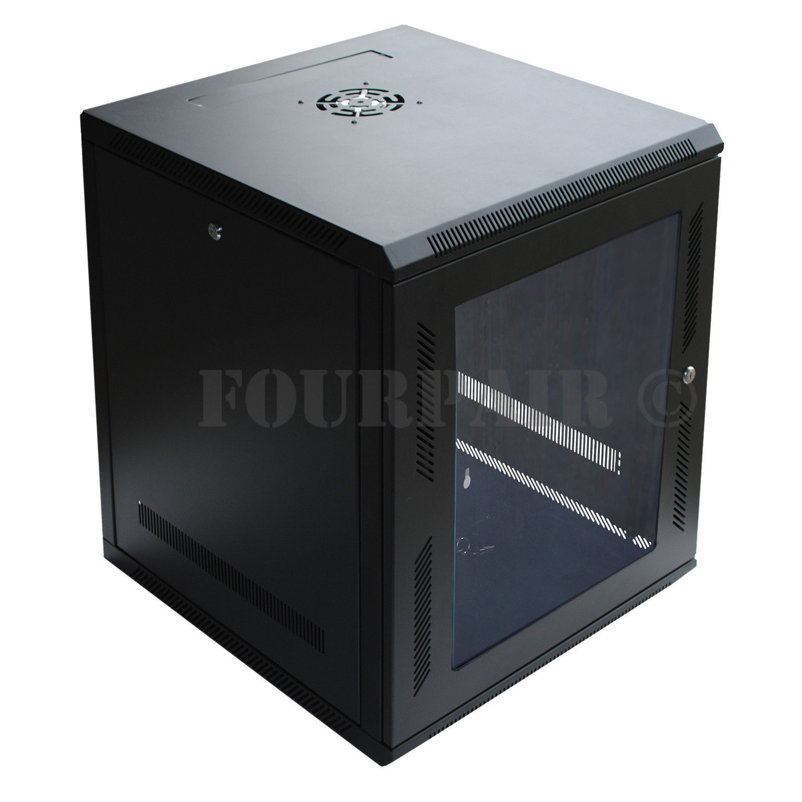 12U Wall Mount IT Server Network Cabinet Rack Enclosure Glass Door Lock 18" Deep