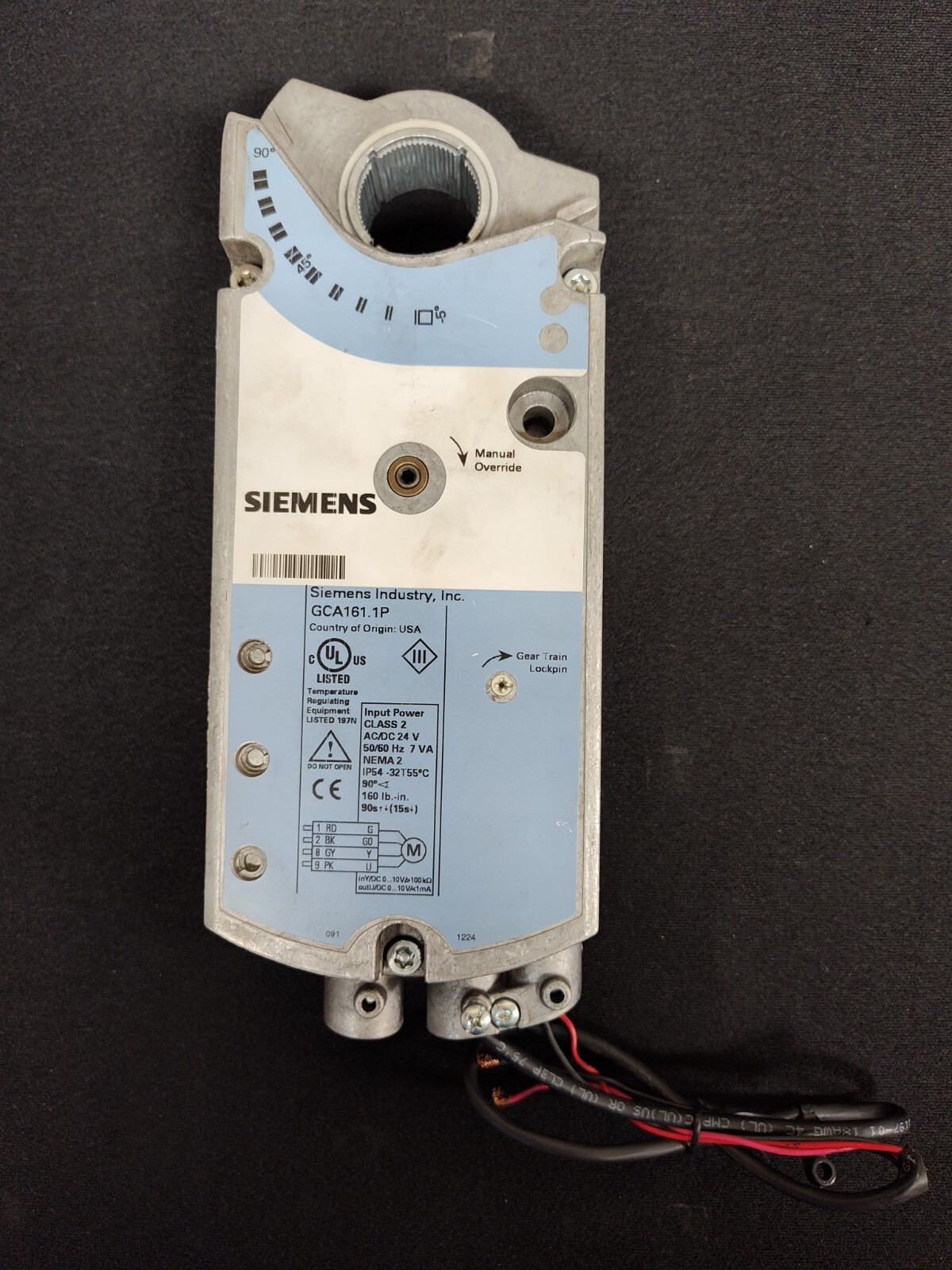 Siemens GCA161.1P Spring Return Electric Damper Actuator
