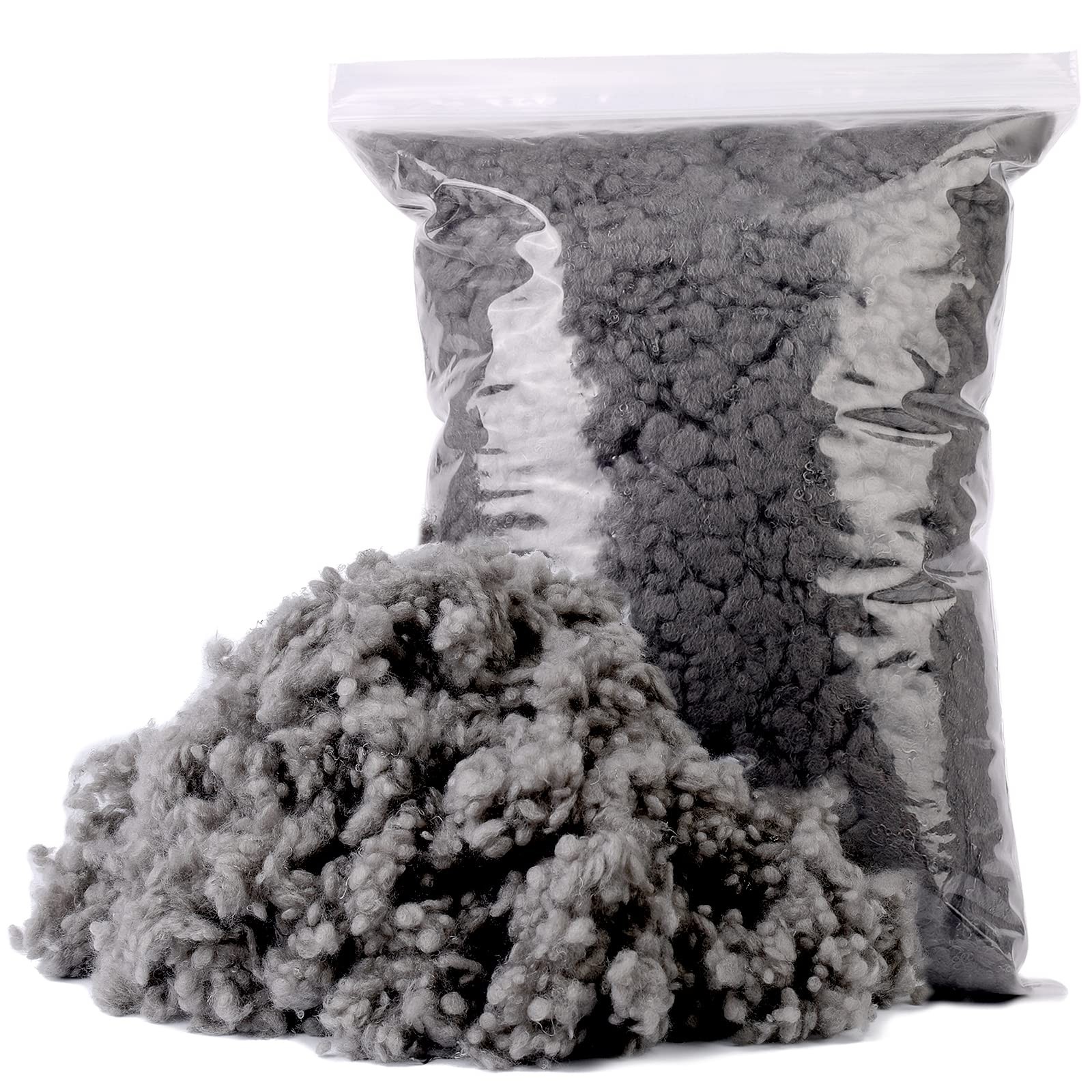 200g/7.05ozBlack and Grey Premium Polyfill Stuffing, Poly Filling Stuffing, H...