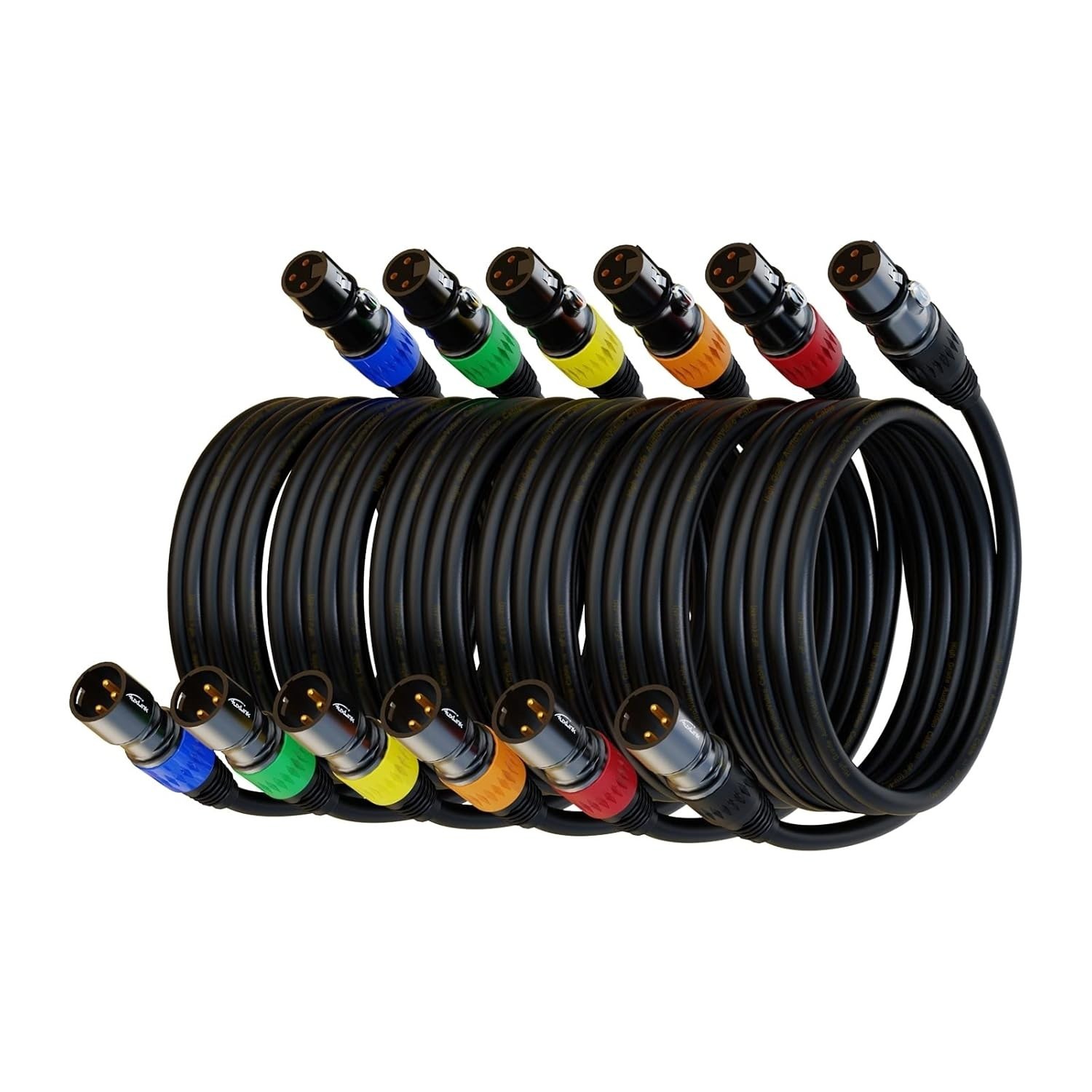 XLR Microphone Cables 1.5ft 6 Pack Male to Female 3Pin for Stage