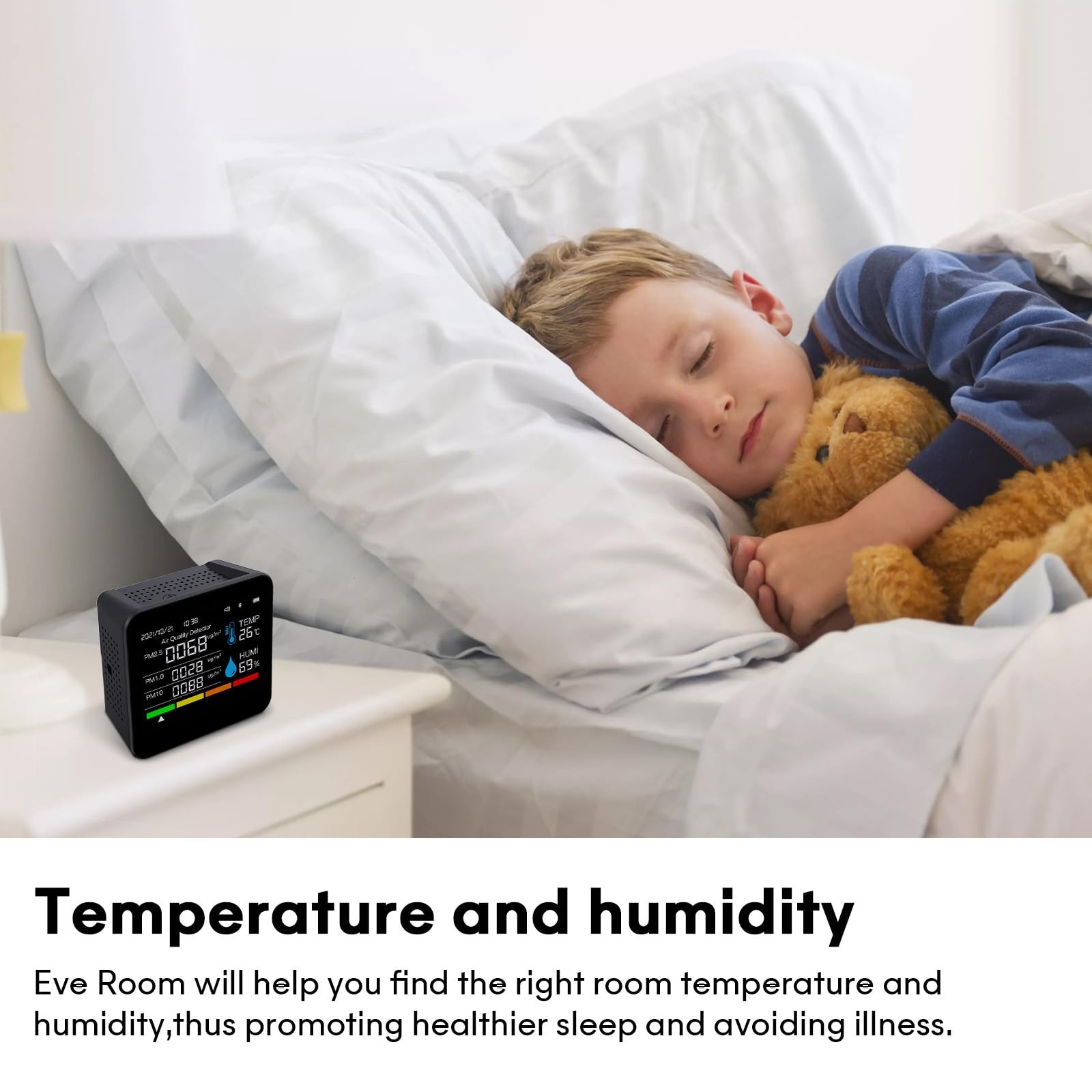 9-in-1 Indoor Air Quality Monitor: Detects PM2.5, PM1.0, PM10, CO2, CO, TVOC,...
