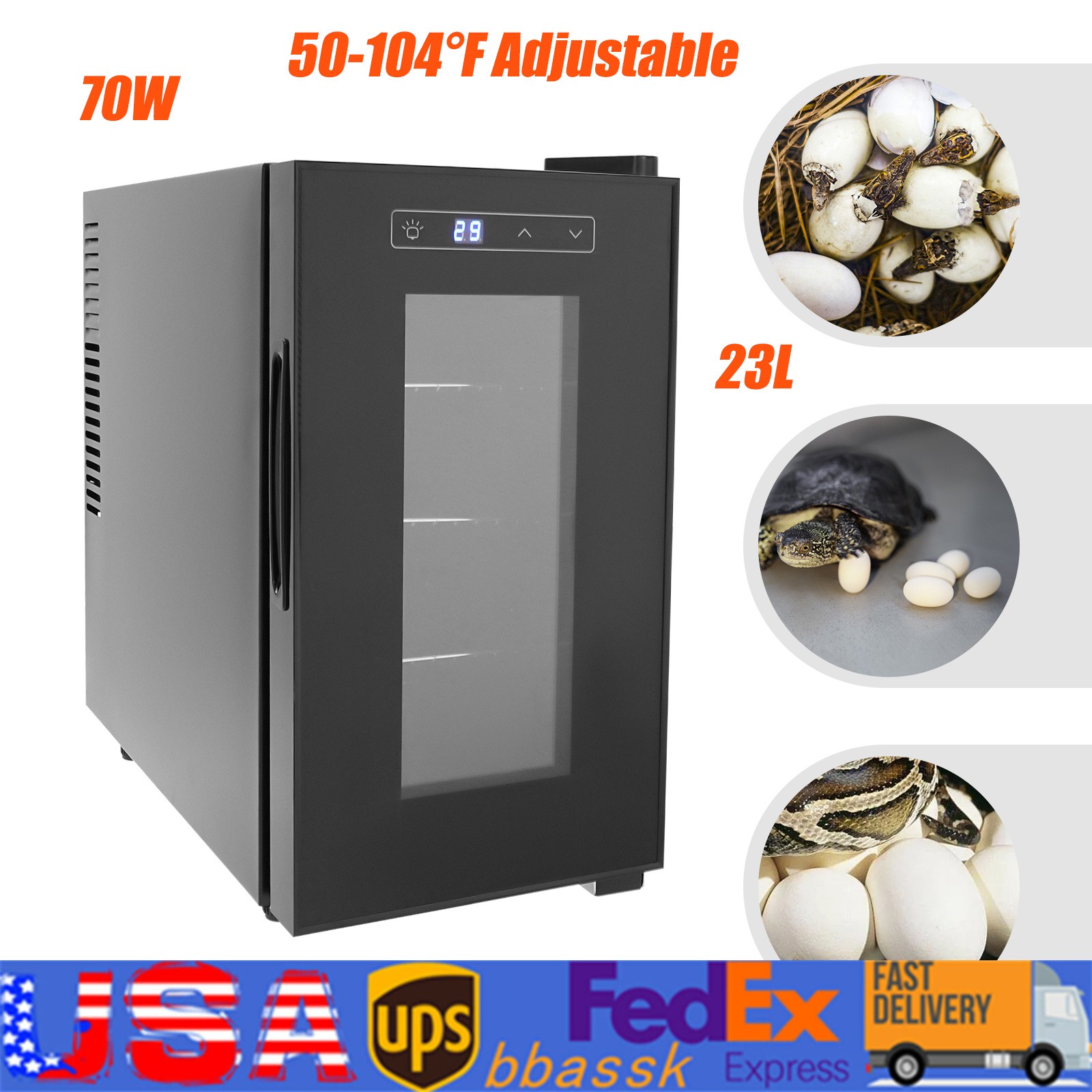 110V Automatic Digital Hatched Incubator Reptile Chameleon Lizard Egg Incubator