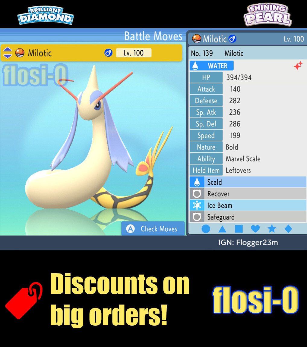 6IV Shiny Milotic Pokemon Brilliant Diamond and Shining Pearl