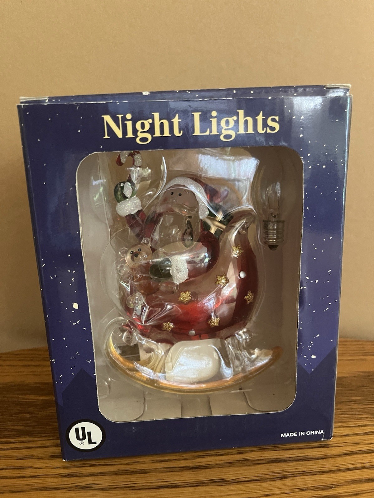 VTG Christmas Santa Claus Night Light Retro Holiday Plug In. NEW!!