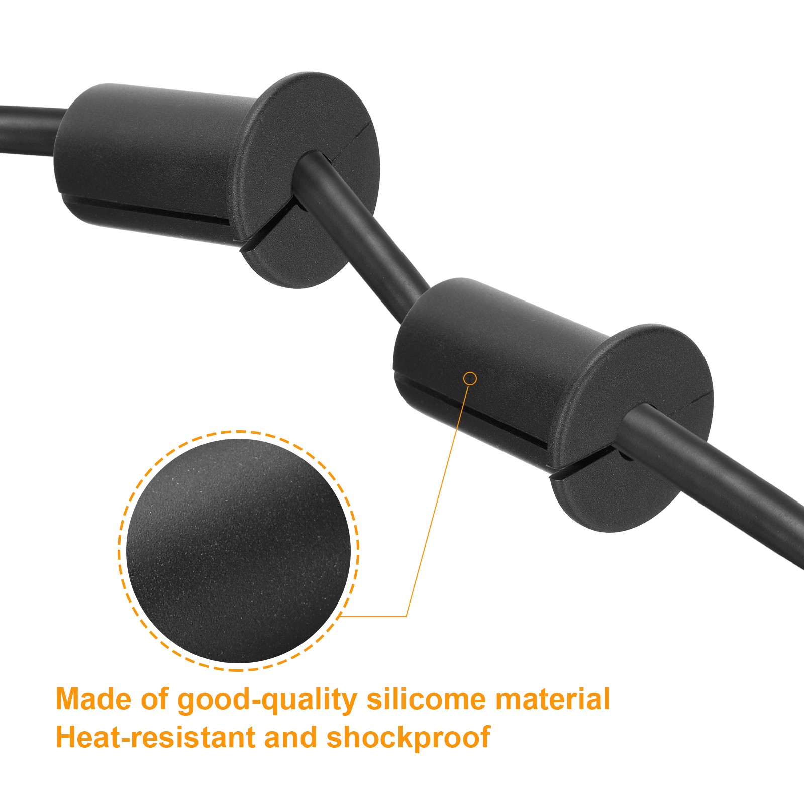 4Pcs Wall Grommets for Cables 3/4" Cable with 7mm Hole Silicone Black