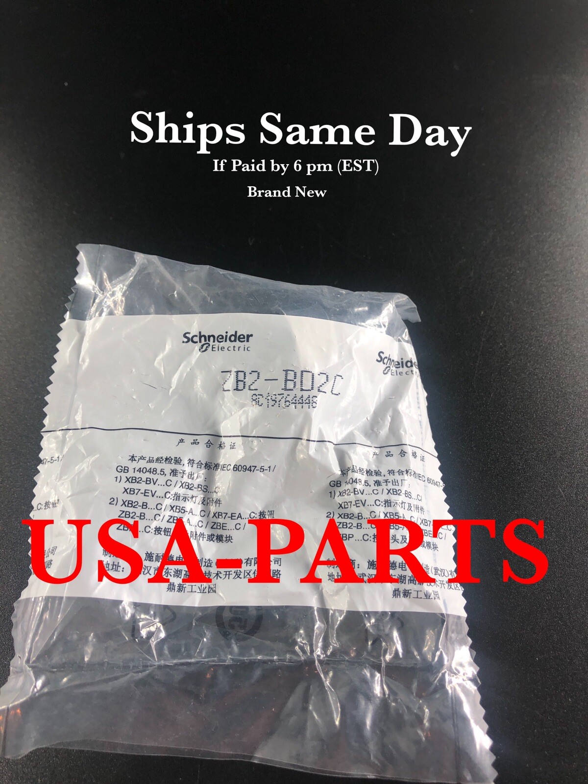 ZB2-BD2C 22mm Push Button Switch Head 2 Position * Brand New * Ships Same Day