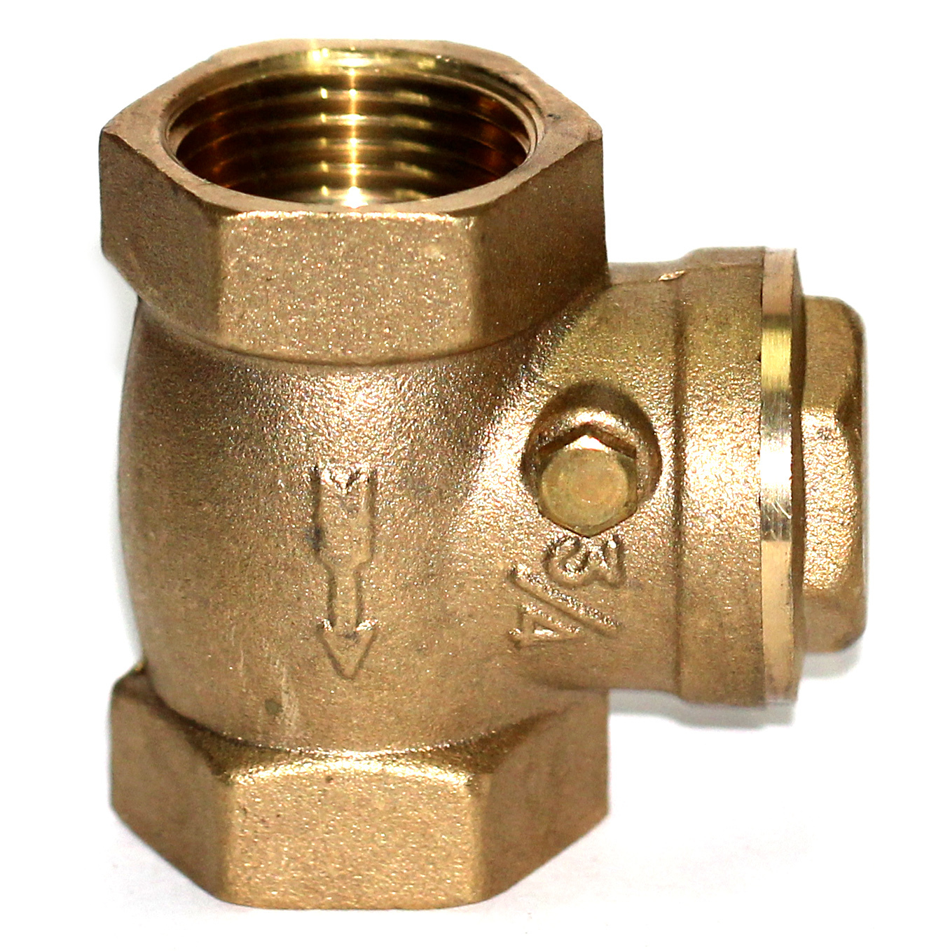 NNI 3/4" NPT Brass Swing Check Valve soft seat Rubber Clapper 200WOG