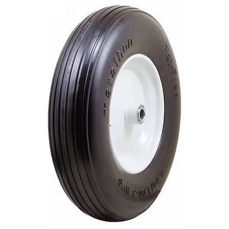 Marastar 00063 Flat Free Wheel, Polyurethane, 500Lb, White