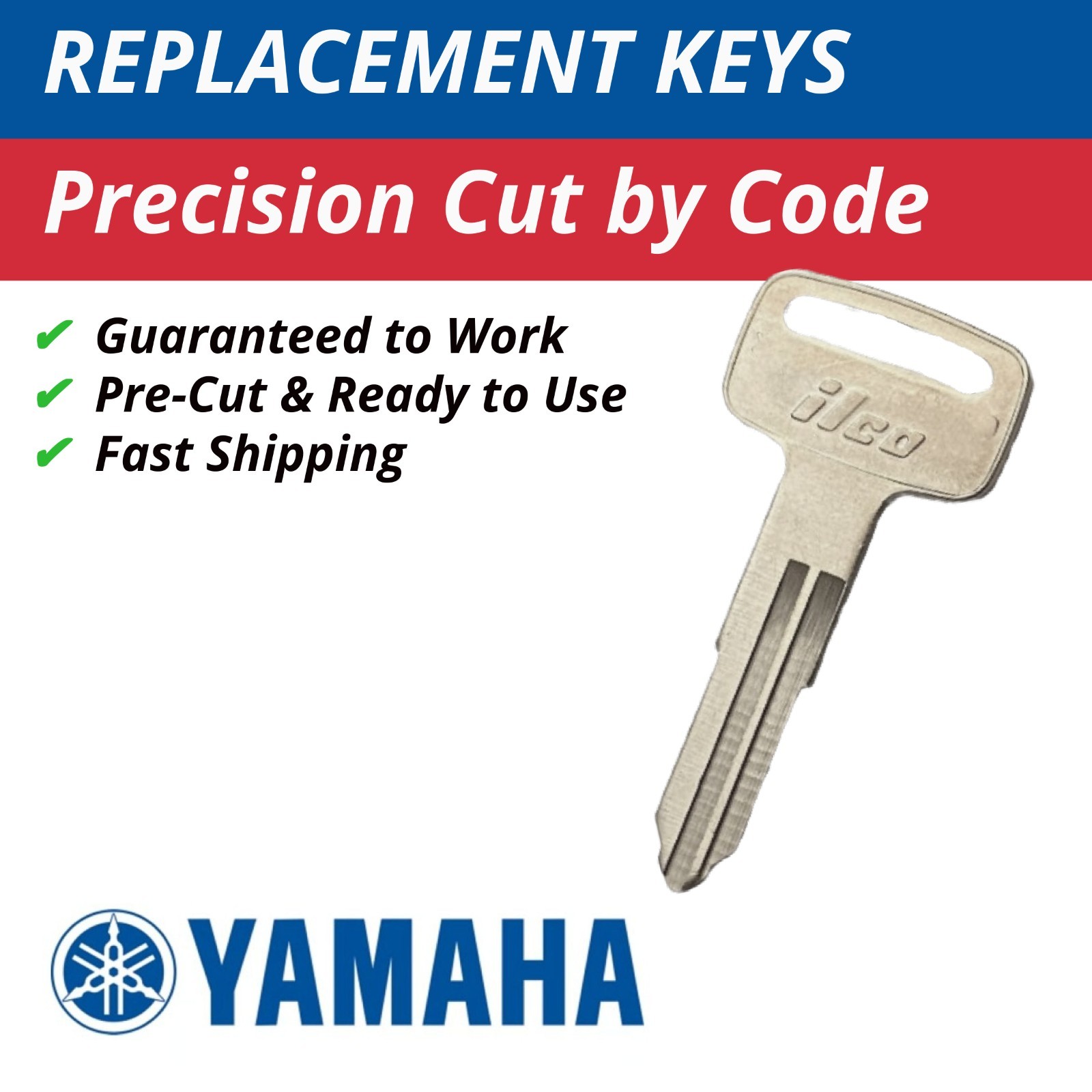 Yamaha Replacement Ignition Key Motorcycle Scooter ATV Cut to Code D39810-D59597