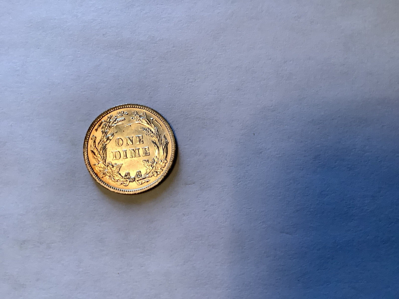 1908 US Barber Silver Dime/ UNC/ Nice Luster W/ Edge Toning