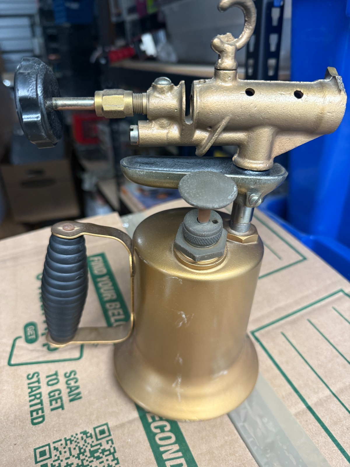 Vintage Kaiser Brass Blowtorch Decorative Burner Head Soldering Tool Antique