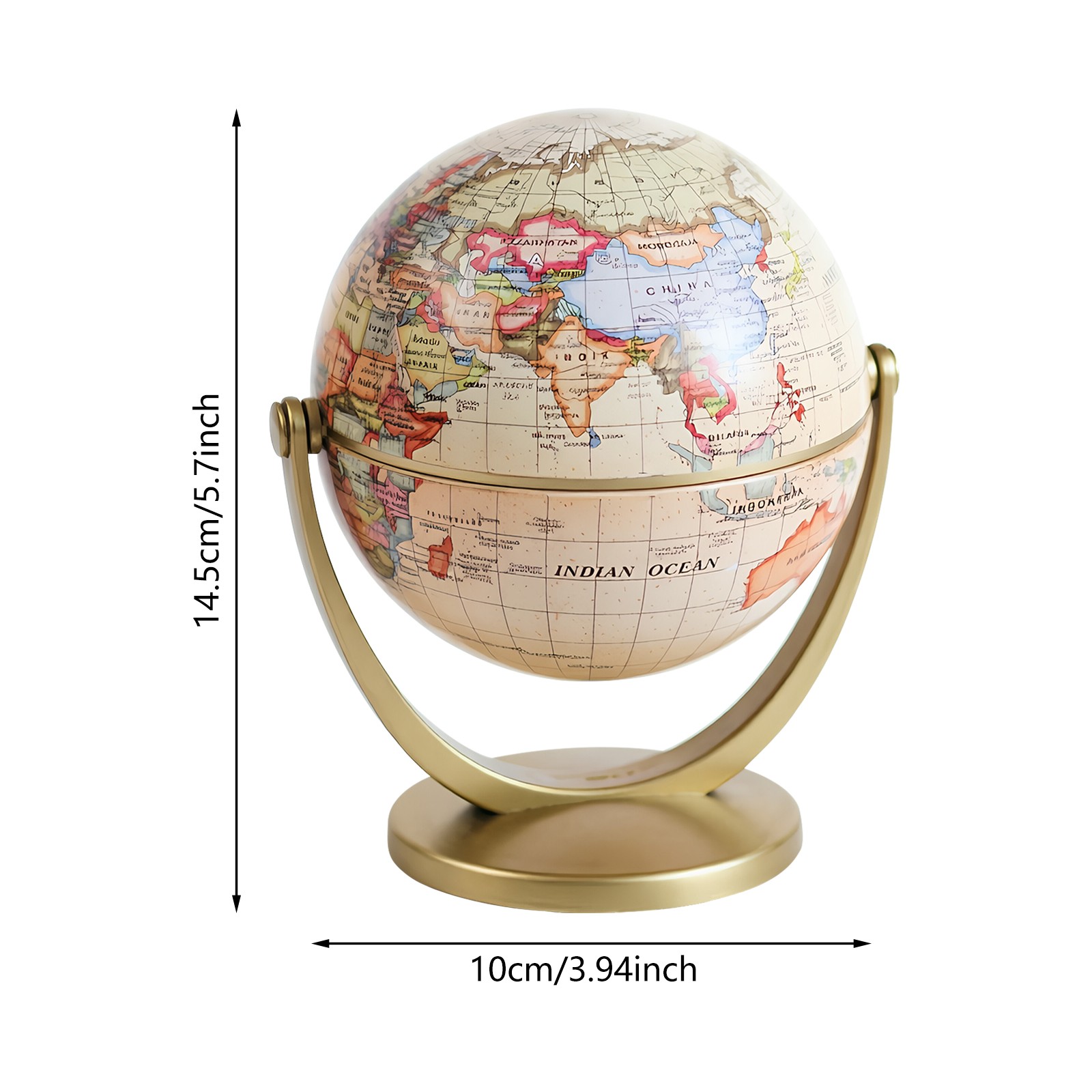 Mini Antique Globe, Globe for Educational & Decorative, English Map Mini Globe