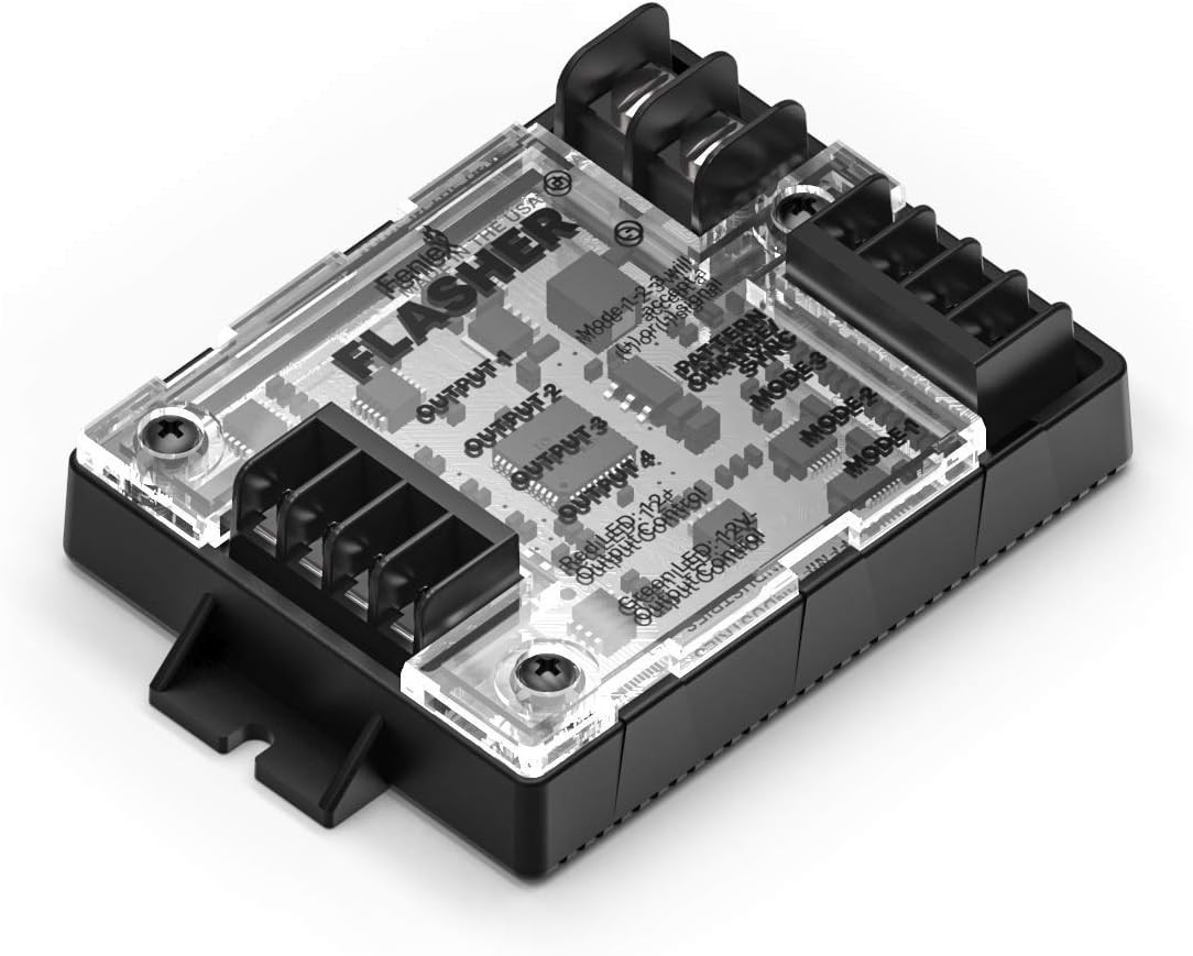 LED Vehicle Flasher 4-Channel Dustproof Lightweight for Emergency Response
