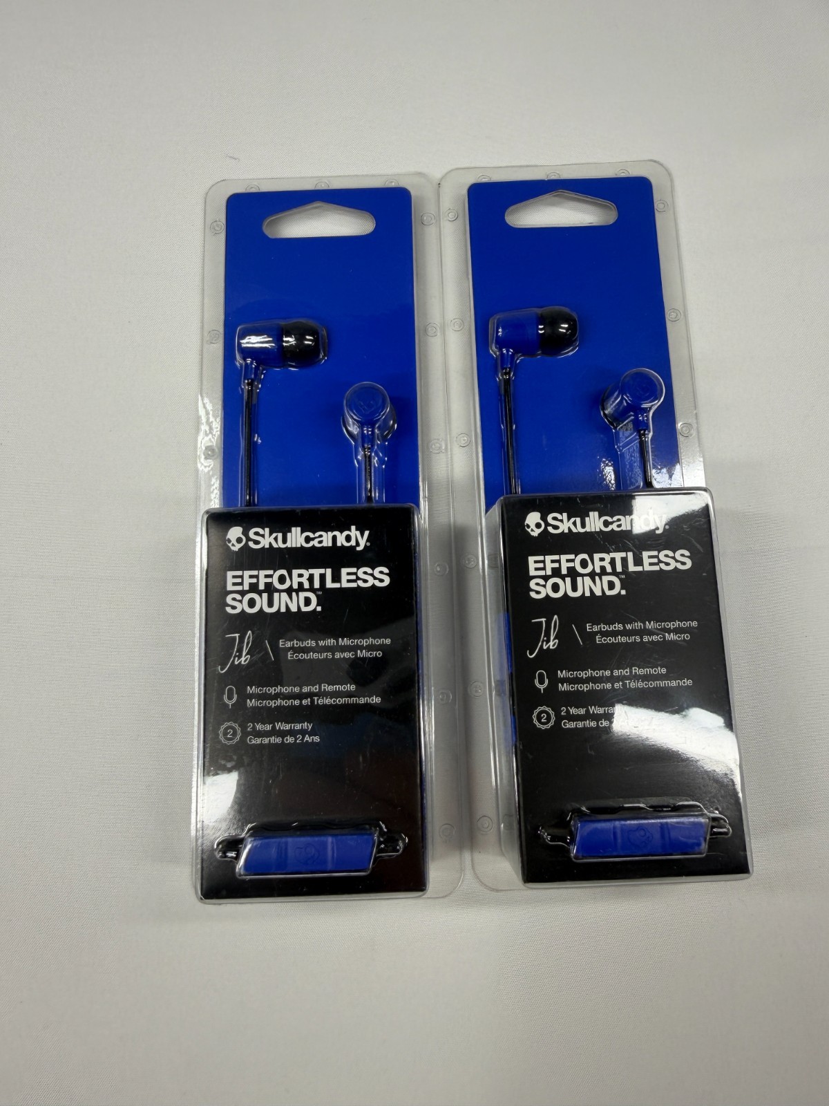 Skullcandy Jib Wired Earbuds Cobalt Blue Effortless Sound w/ On-Cable Mic 2-Pack