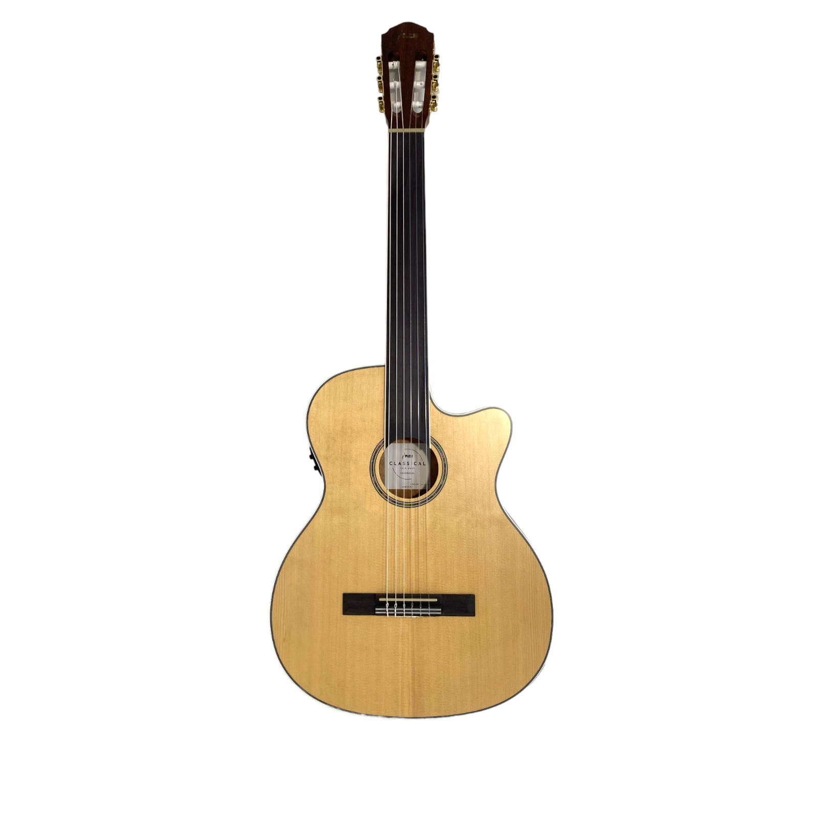 Haze C551BCEQSMFL Solid Top Fretless Arched Back Classical Guitar - Matte
