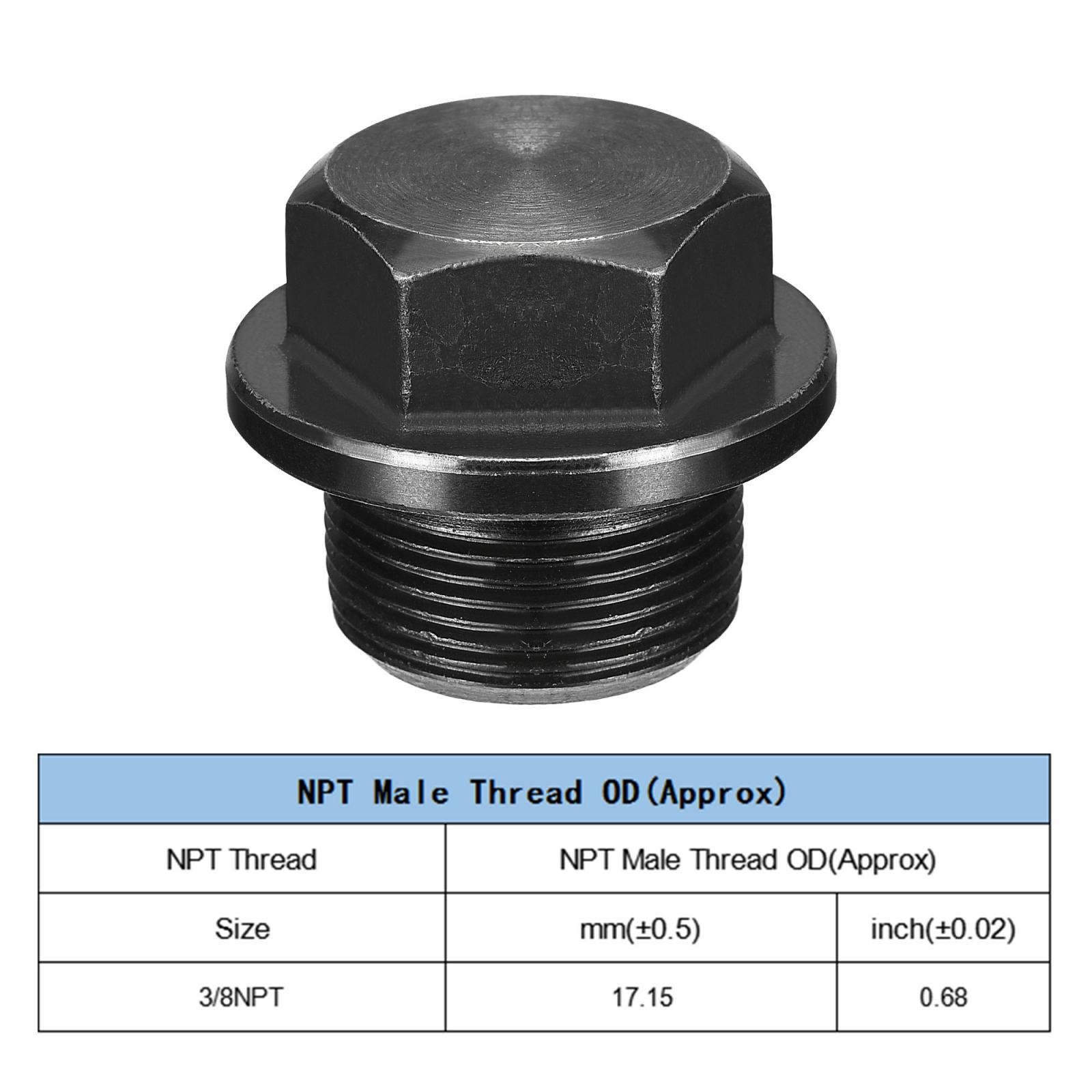 Outer Hex Head Socket Pipe Fitting Plug M18x1.5 Male Thread Carbon Steel 2Pcs