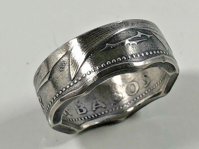 Barbados Ring One Dollar Coin Ring Hand Made in Canada
